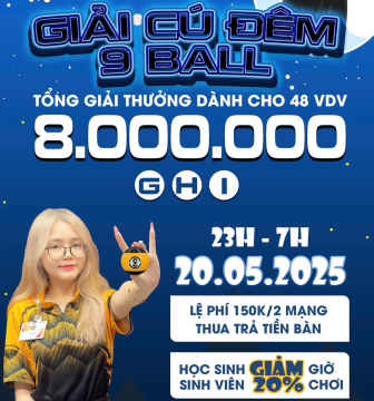 Thách Thức màn Đêm - Tay Cơ Lên Bàn Cùng Giải Đấu Cú Đêm 9 Ball